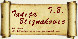 Tadija Bliznaković vizit kartica